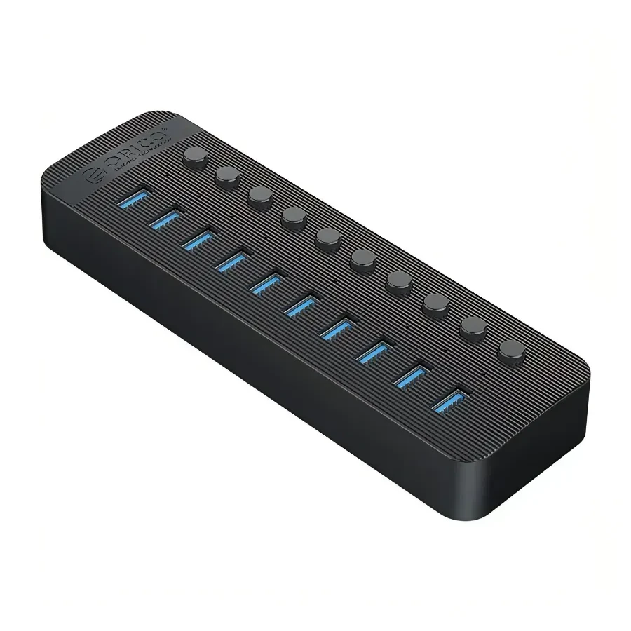 USB Хаб ORICO CT2U3-10AB-EU-BK-BP, USB3.0x10, 48W