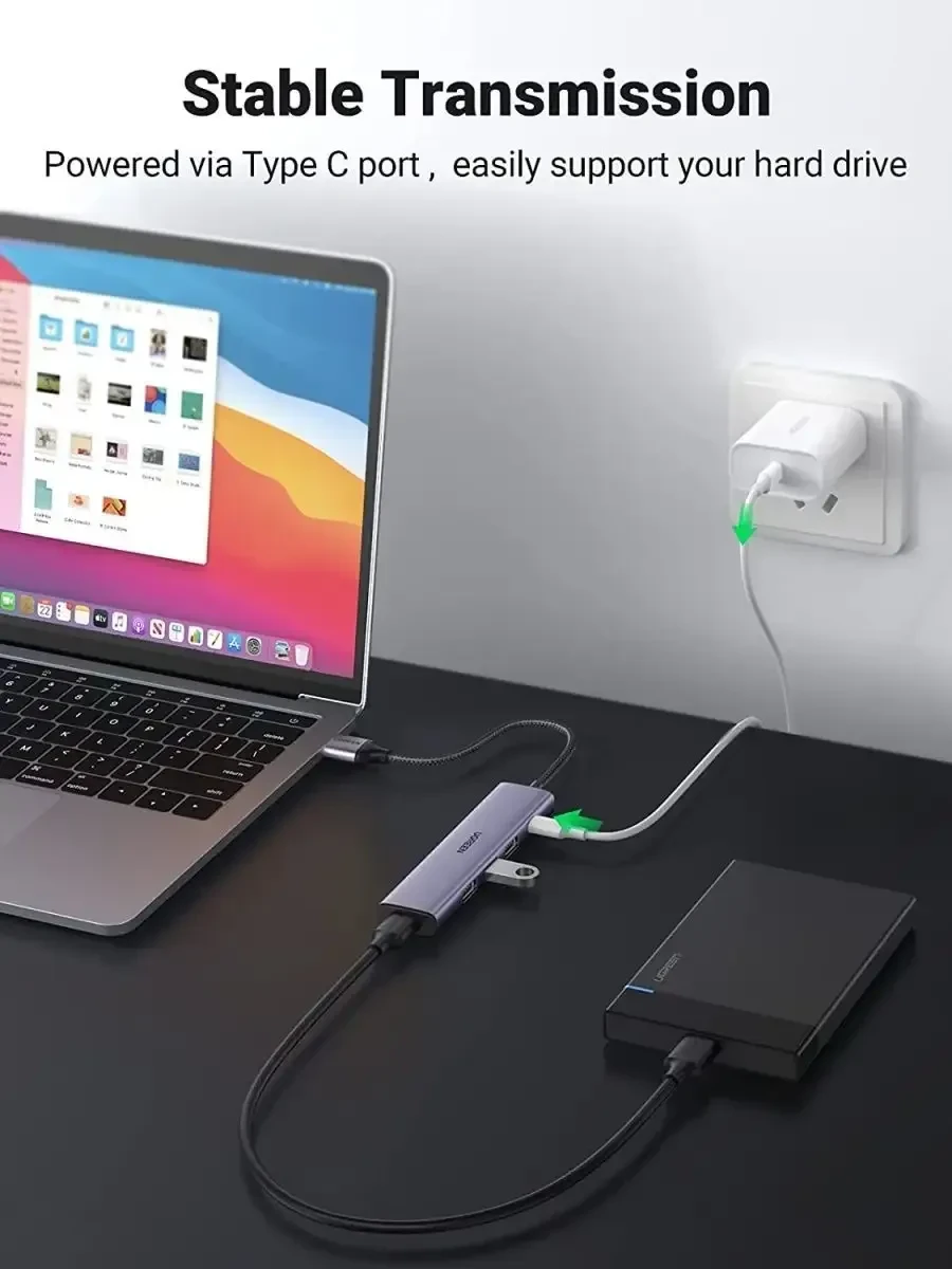 Hub UGREEN CM473 USB 3.0 в 4x USB 3.0 — 3