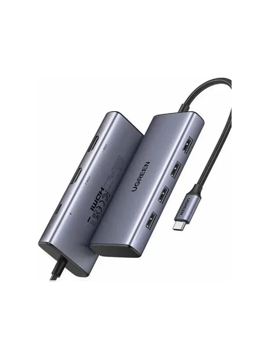 Разветвитель портов Ugreen CM498 3 x USB-A,Type-C, HDMI, VGA,SD, microSD, LAN 15600