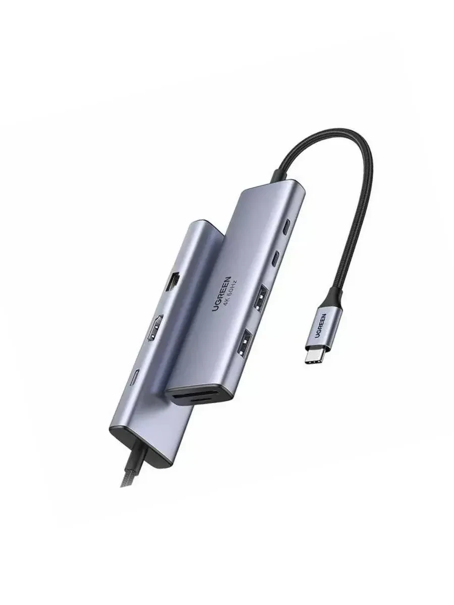 Конвертер Ugreen CM498 USB-C в 3 * USB 3.0 A/HDMI/VGA/RJ45/SD/TF/AUX3.5mm/PD/15601 — 2