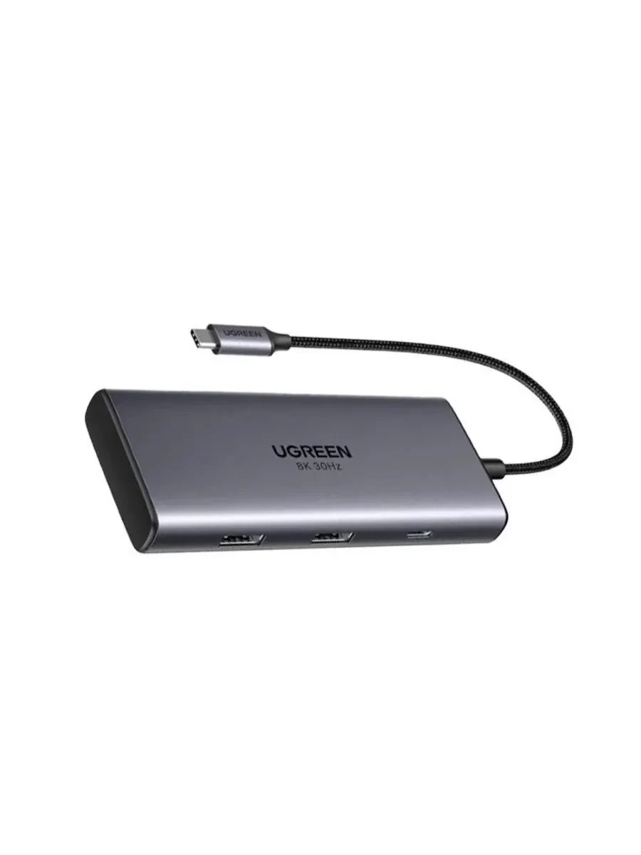 Конвертер Ugreen CM498 USB-C в 3 * USB 3.0 A/HDMI/VGA/RJ45/SD/TF/AUX3.5mm/PD/15601 — 3