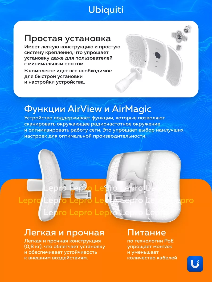 Усилитель Wi-Fi UniFi LiteBeam 5AC-Gen2, 5 ГГц — 4