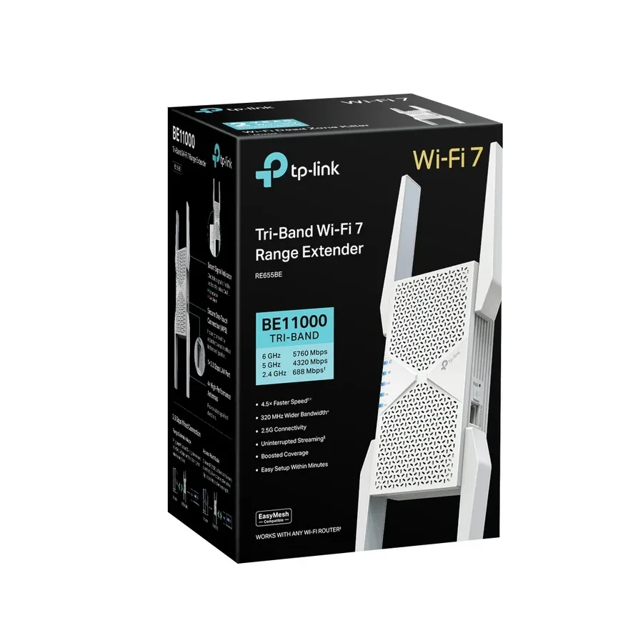 Усилитель Wi-Fi Tp-Link RE655BE, Wi-Fi 7 — 3