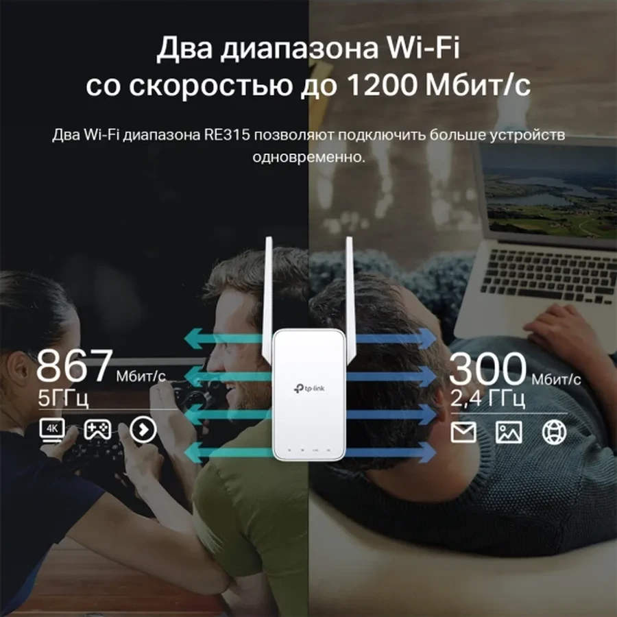 Повторитель беспроводной AC1200 Tp-Link RE315 — 5