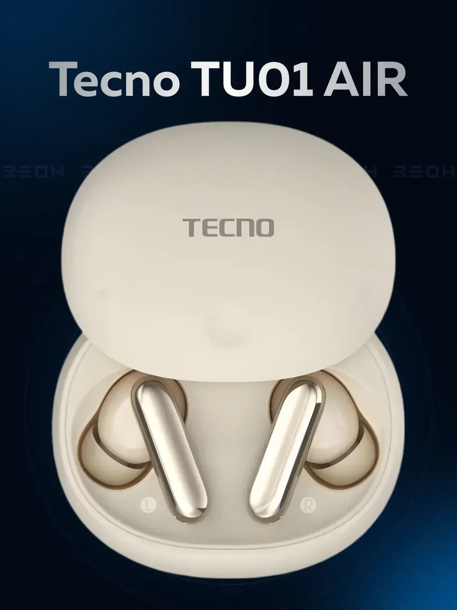 Беспроводные наушники TECNO True 1 Air TU01, Bluetooth 5.4, Type-C, белые