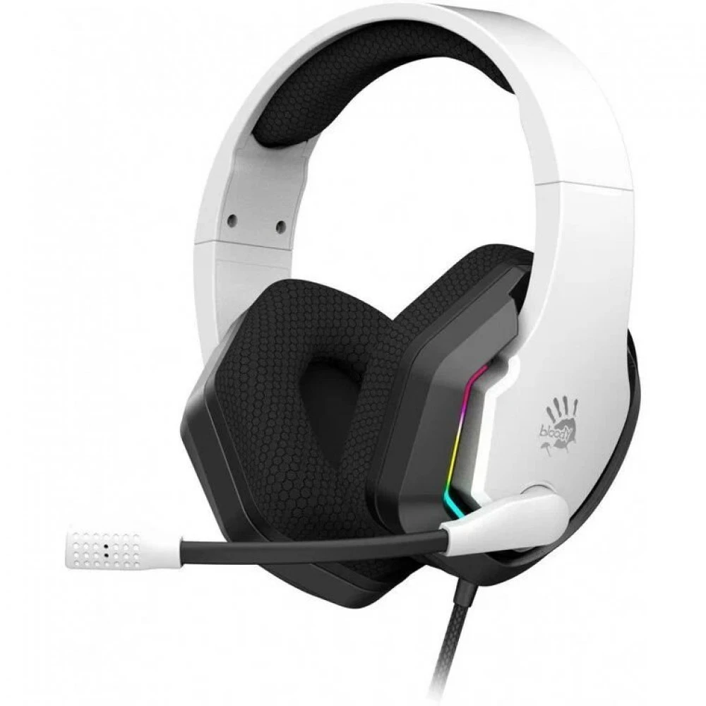 Игровые наушники Bloody G260p, белые, с микрофоном