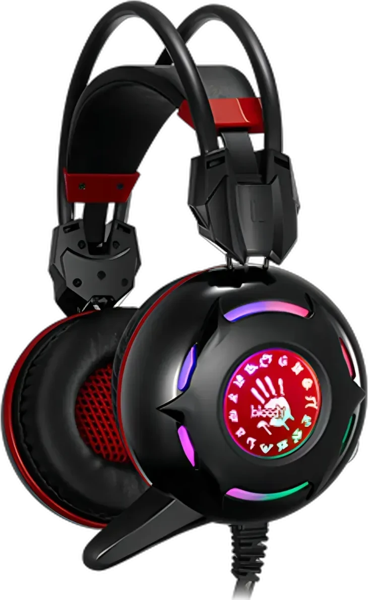 Игровые наушники Bloody G300, черно-красные, с микрофоном — 2