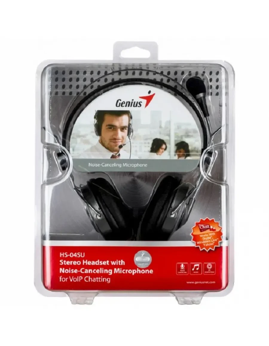 Наушники Genius HS-04SU, проводные, микрофон, чёрные — 3