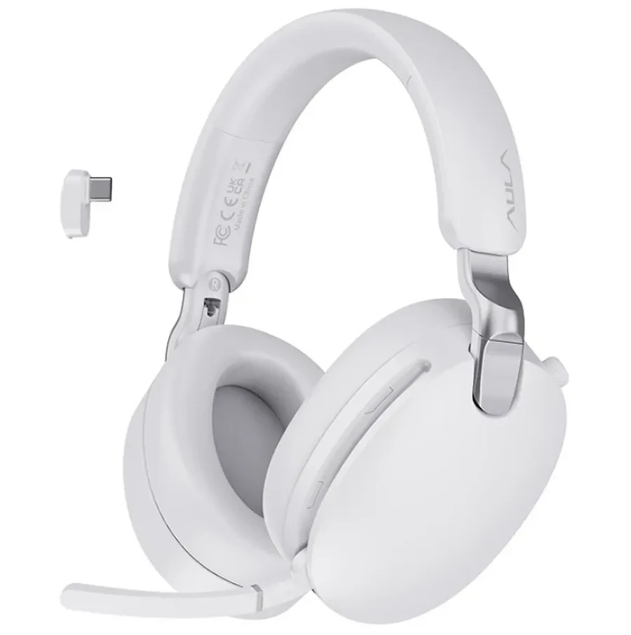 Наушники с микрофоном AULA A500 White, ANC,1000mAh, BT5.4, Type-C — 4
