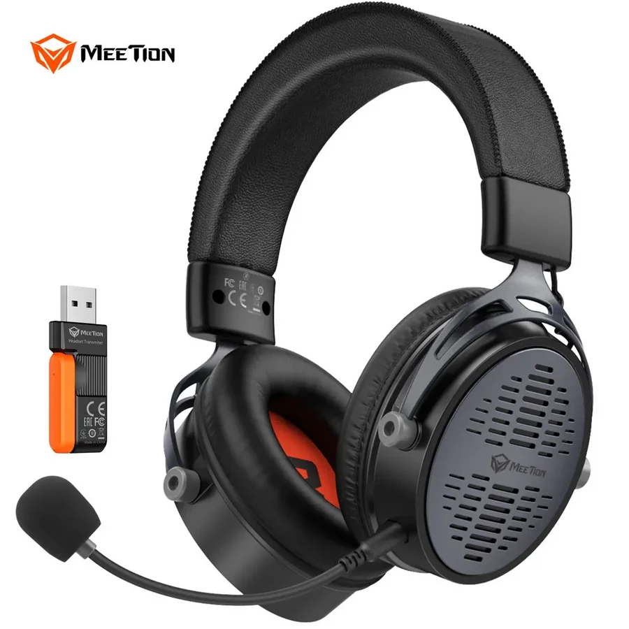 Гарнитура Meetion BTH013 Black, Wireless, 20~20,000Hz, 118±3dB, 50mm Drivers, 2.4G/BT5.3, 1200mAh