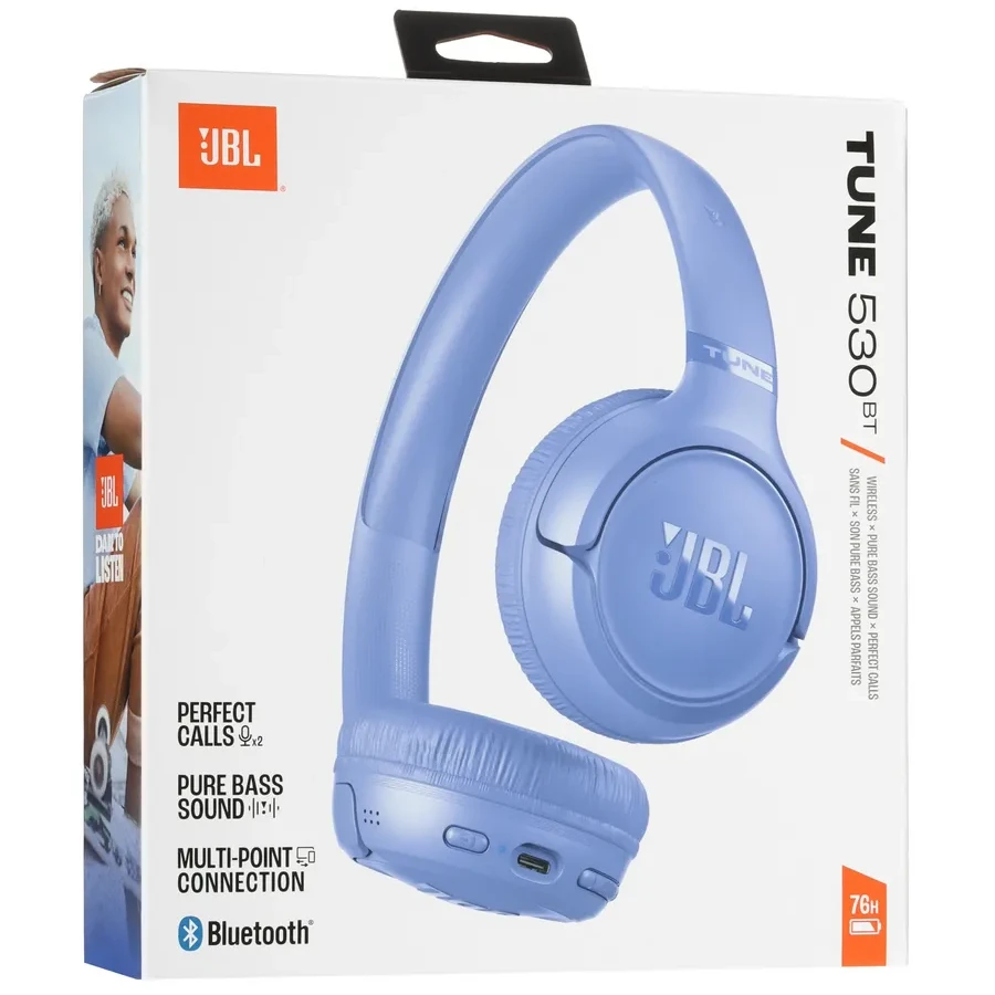 Беспроводные накладные наушники JBL Tune 530BT Pure Bass multipoint лавандовые — 5