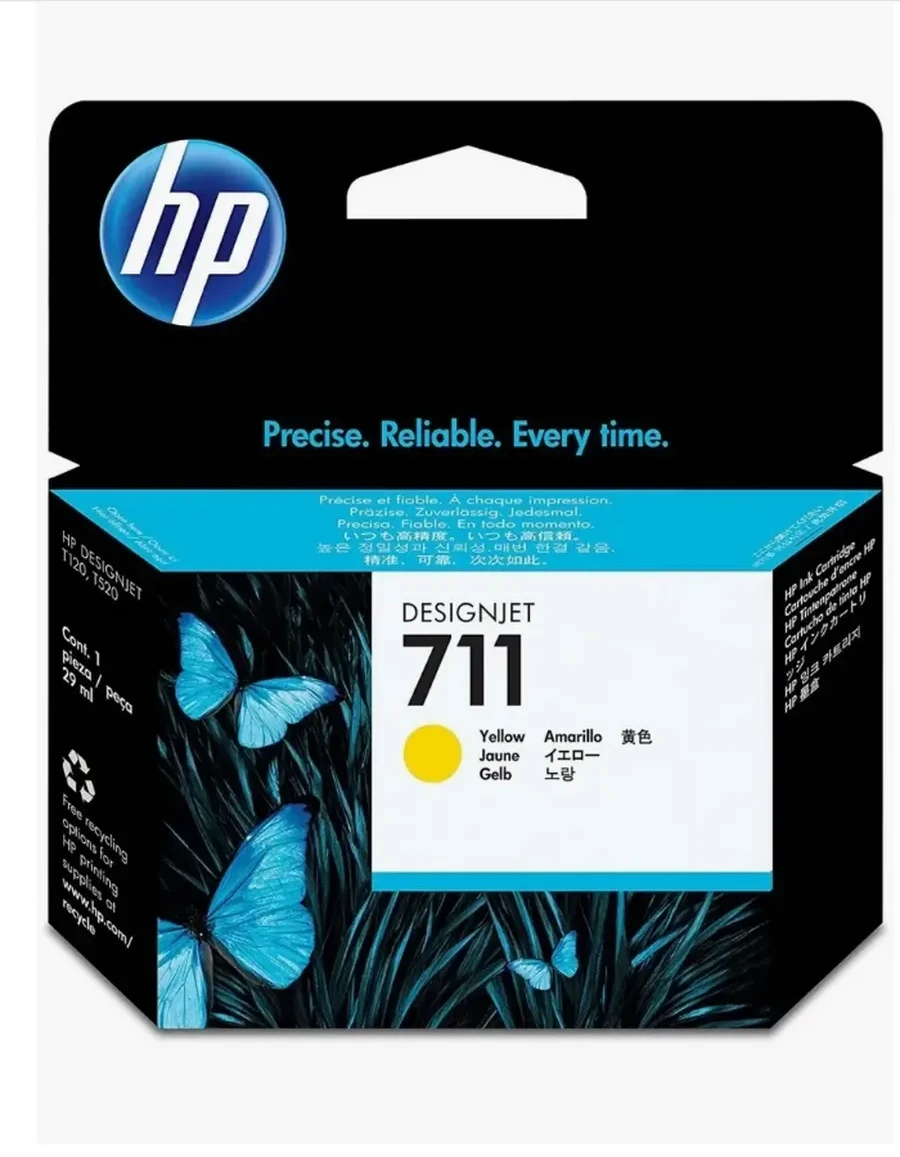 Картридж HP 711 (CZ132A), жёлтый, 29 мл, для DesignJet T100/T120/T125/T130/T520/T525/T530