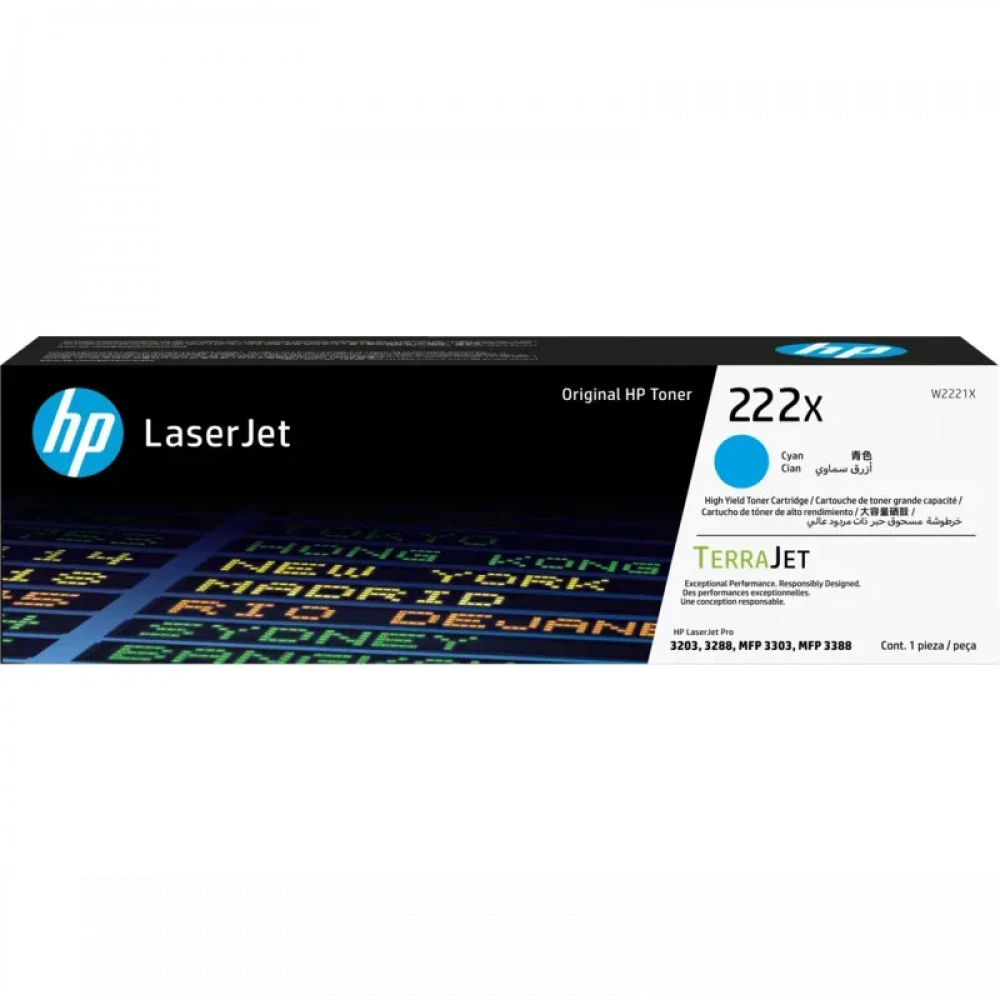 Картридж HP 222X Cyan для Color LaserJet Pro 3303 — 3