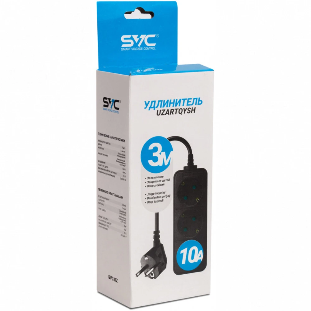 Udlinitel SVC GXC3S-30M, 3 розеток, 3 m, 10A — 3