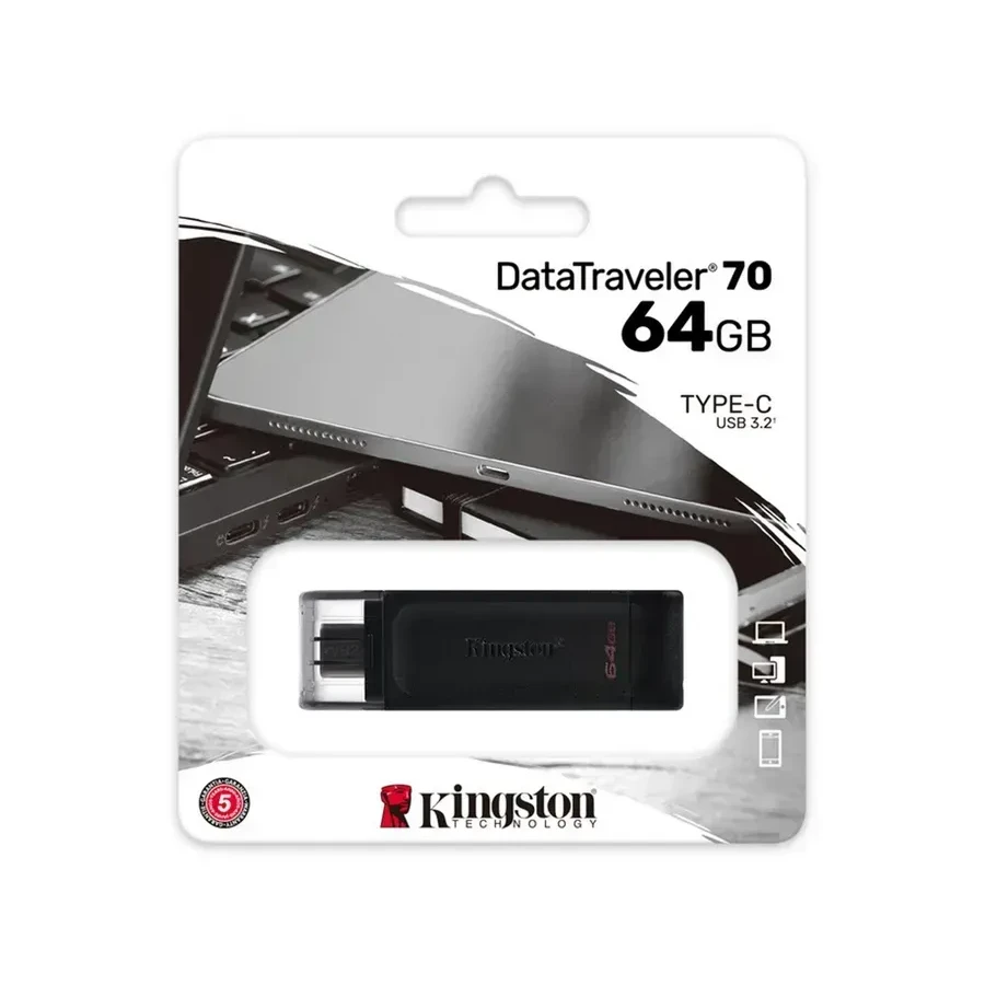 USB-накопитель Kingston DT70, 64GB, Type-C, USB 3.2 — 3