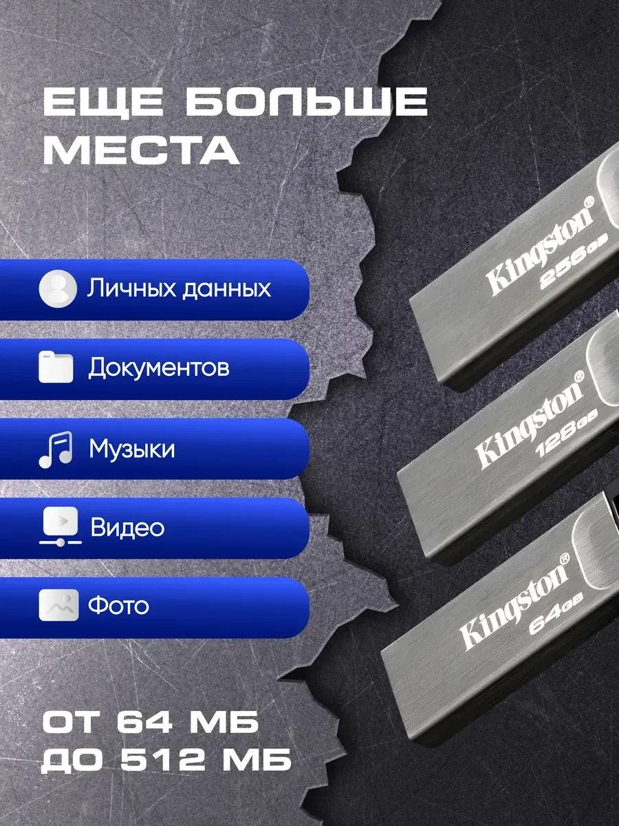 USB-накопитель Kingston DTKN, 64GB, USB 3.2 — 4