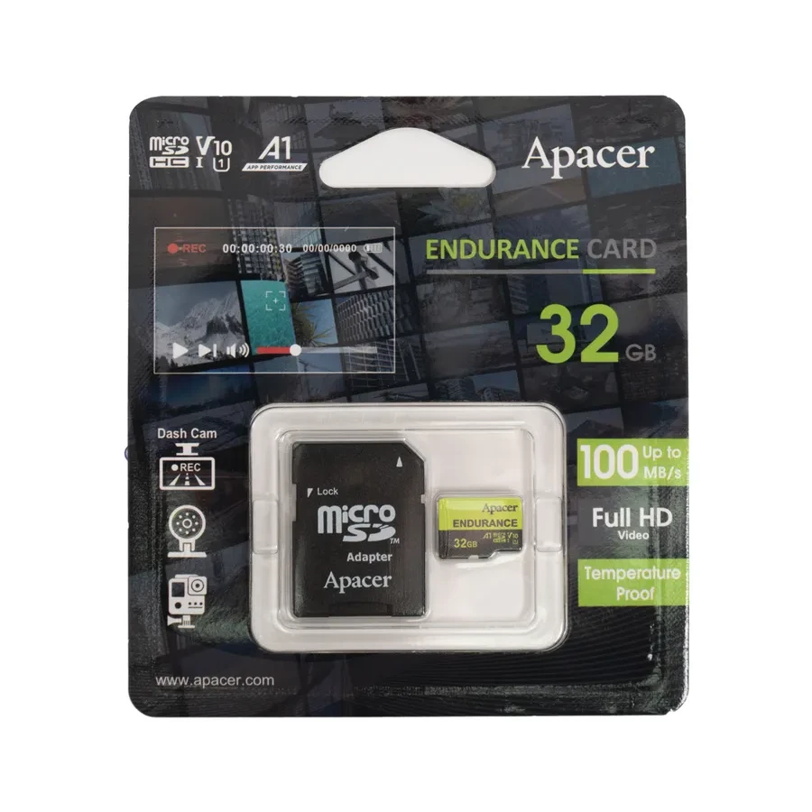 Карта памяти Apacer MicroSDHC, 32GB, SD adapteri