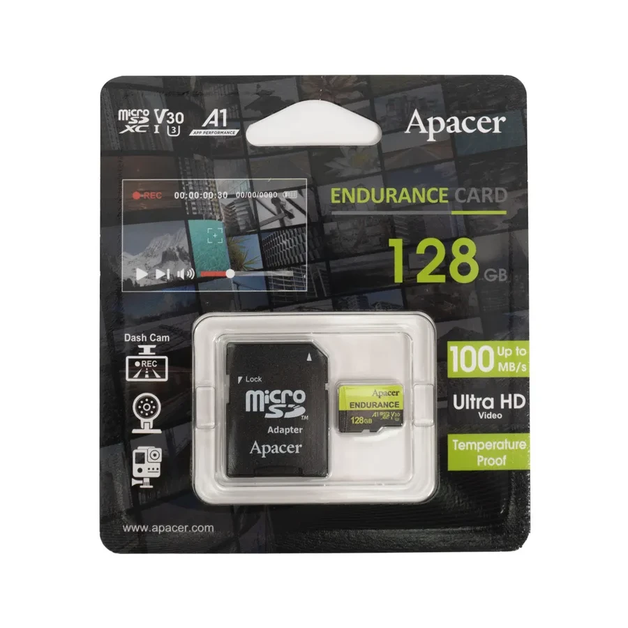 Карта памяти Apacer MicroSDXC, 128GB, SD adapteri
