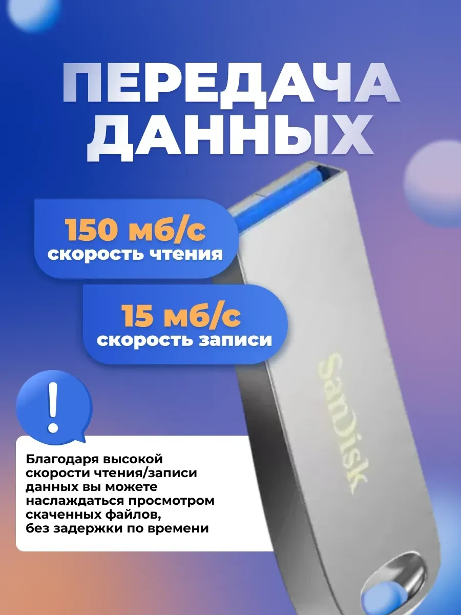 Флешка SanDisk Ultra Luxe 128GB, 150MB/s — 2
