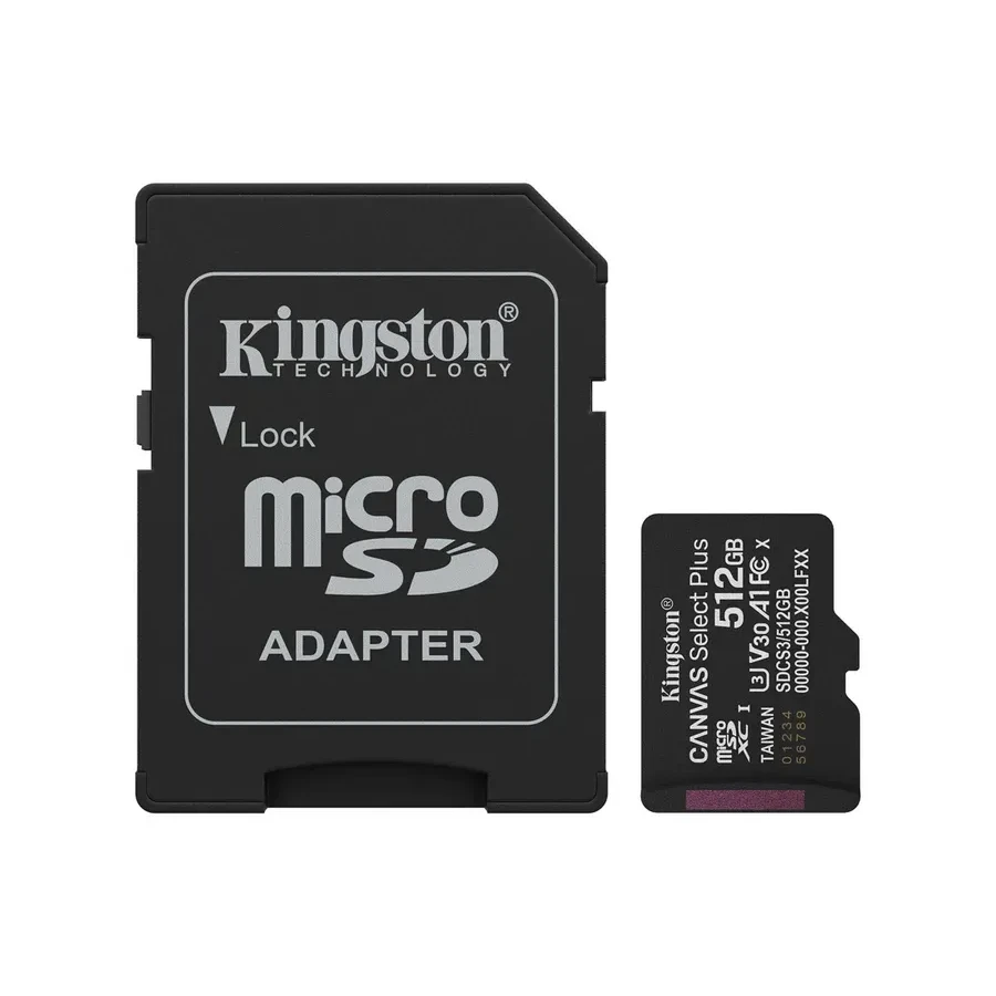 Карта памяти Kingston SDCS3/512GB microSDXC, Canvas Select Plus Gen3, A1