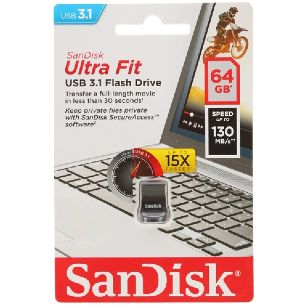 USB флеш-диск SanDisk Ultra Fit 64GB, USB 3.1 — 3