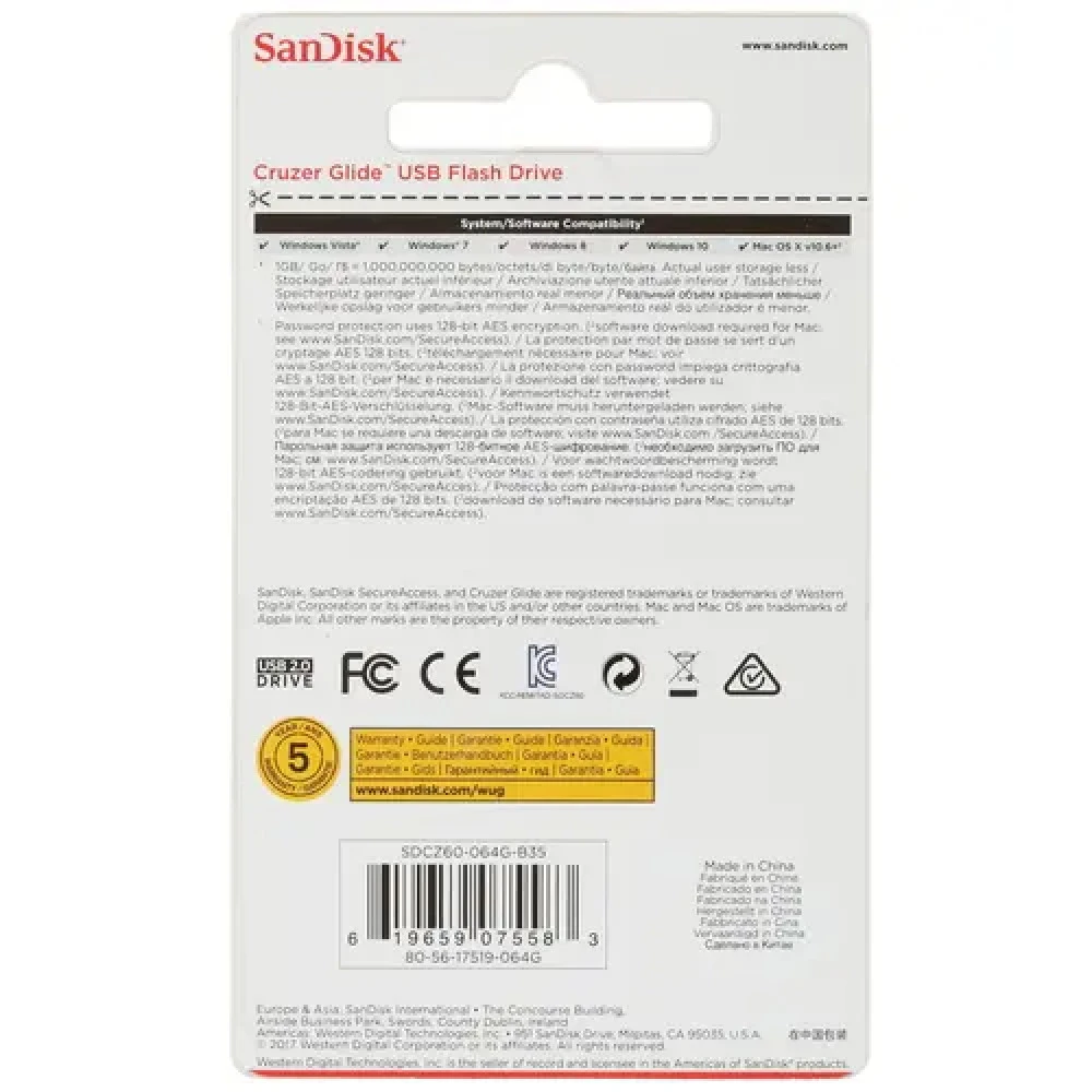 USB флеш-диск SanDisk Cruzer Glide 64GB — 4