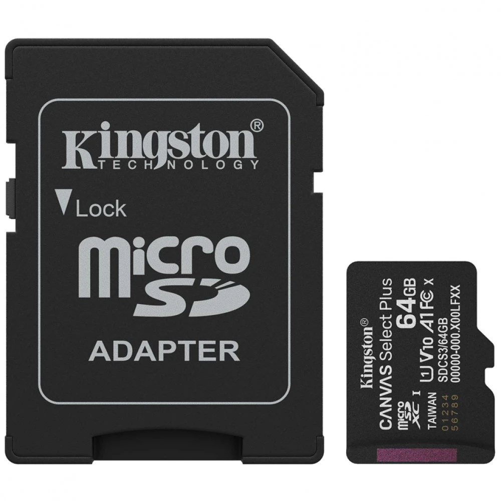 Карта памяти Kingston Canvas Select Plus 64GB microSDXC