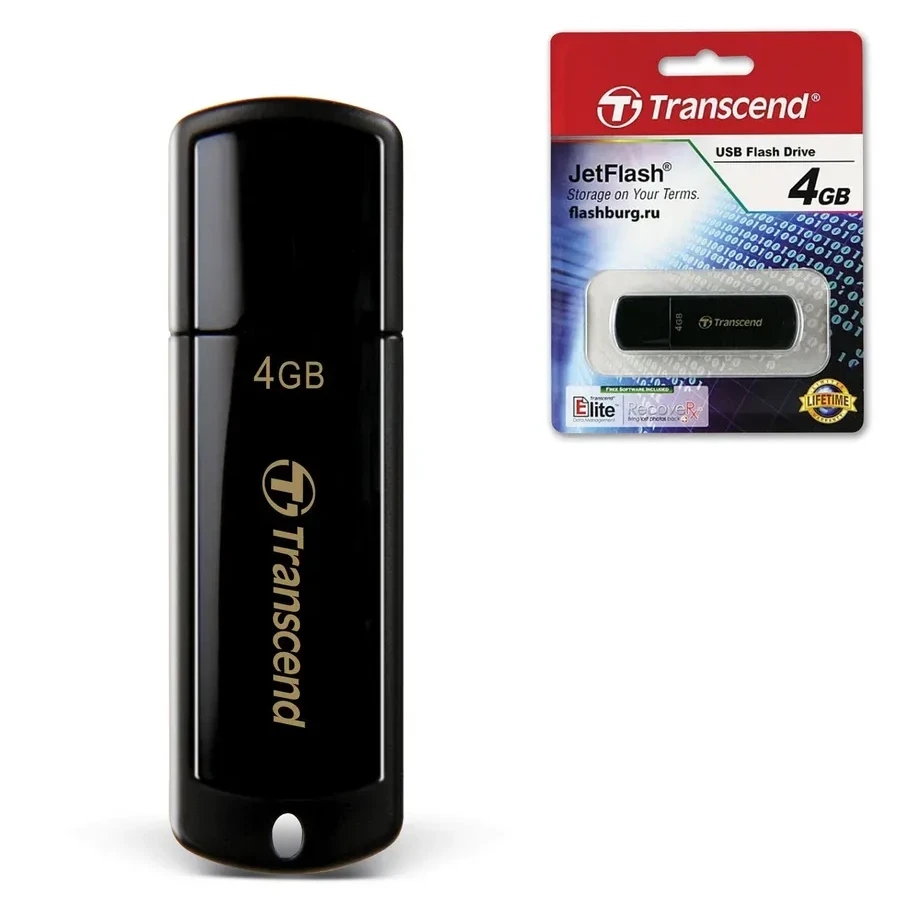 USB Flash Transcend TS4GJF350 4GB USB 2.0 чёрный