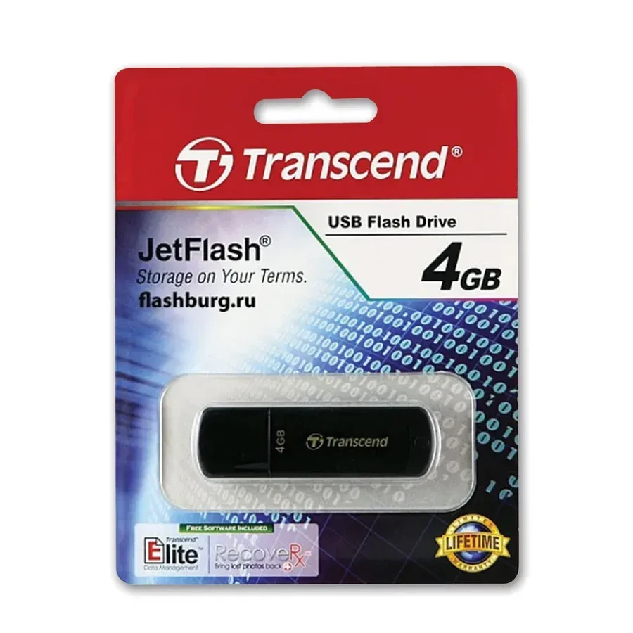 USB Flash Transcend TS4GJF350 4GB USB 2.0 чёрный — 3