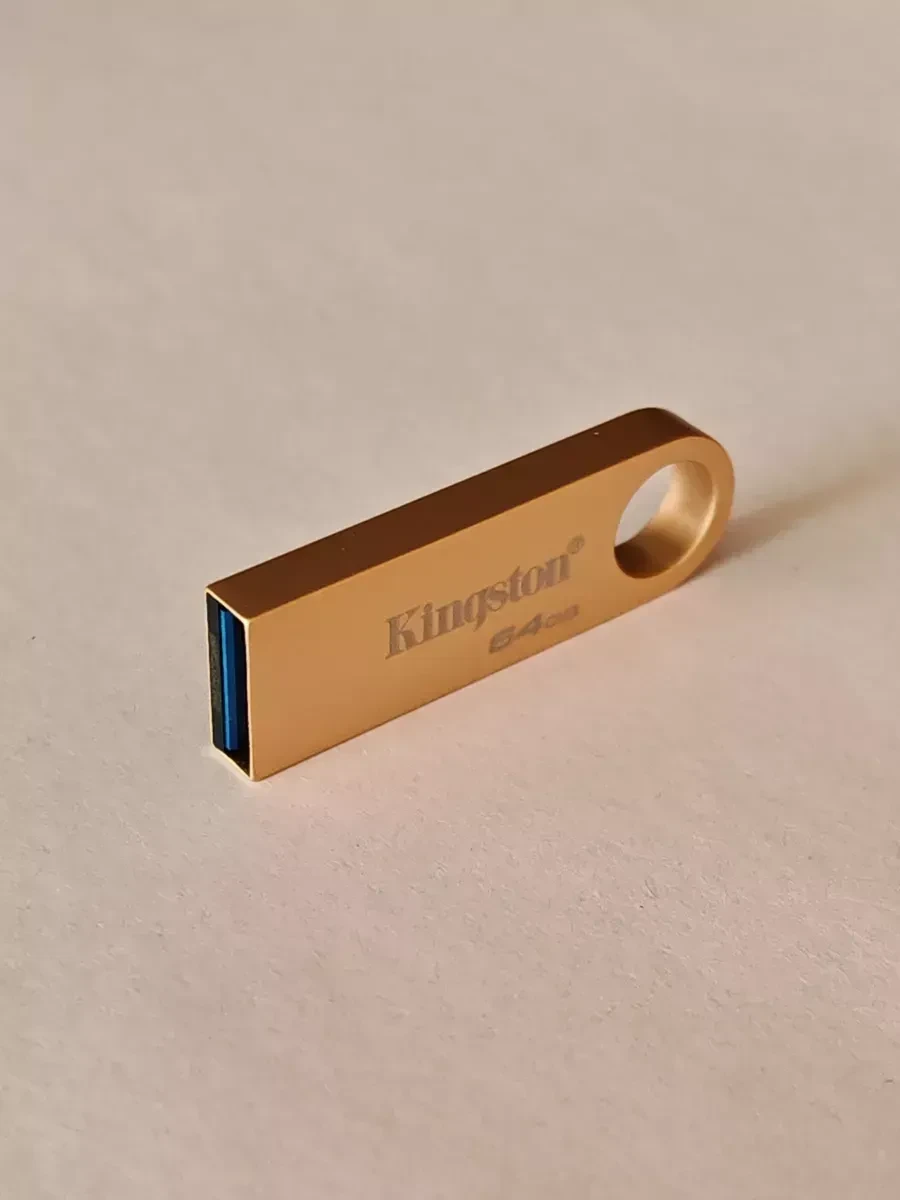 Флэш-накопитель Kingston 64Gb USB3.2 Gen1 Data Traveler SE9 (Gold Metal Case)