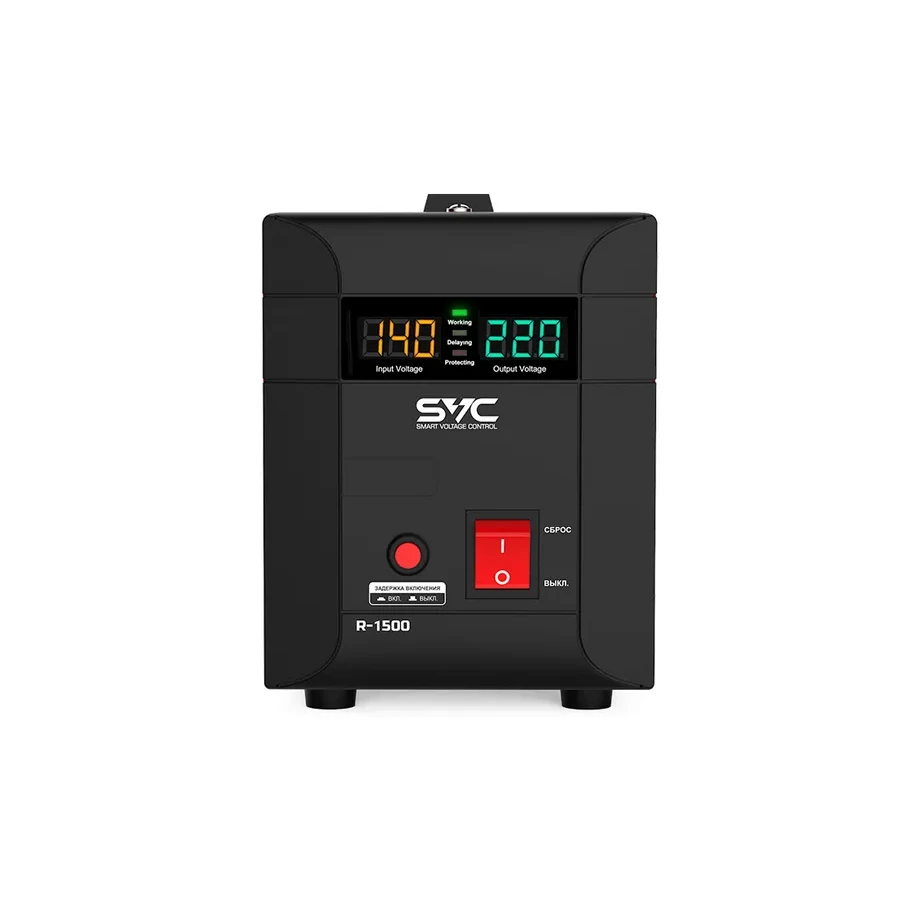 Стабилизатор AVR SVC R-1500 1500ВА/1500Вт, LCD, чёрно-красный — 2