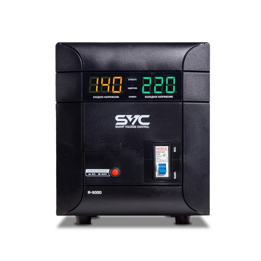 Стабилизатор AVR SVC R-5000 5000ВА/5000Вт, LCD, чёрно-красный — 2