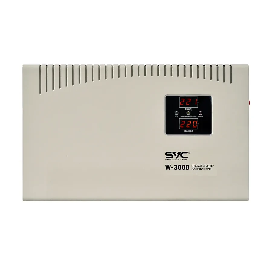 Стабилизатор AVR SVC W-3000 3000ВА/3000Вт, LED, белый — 2