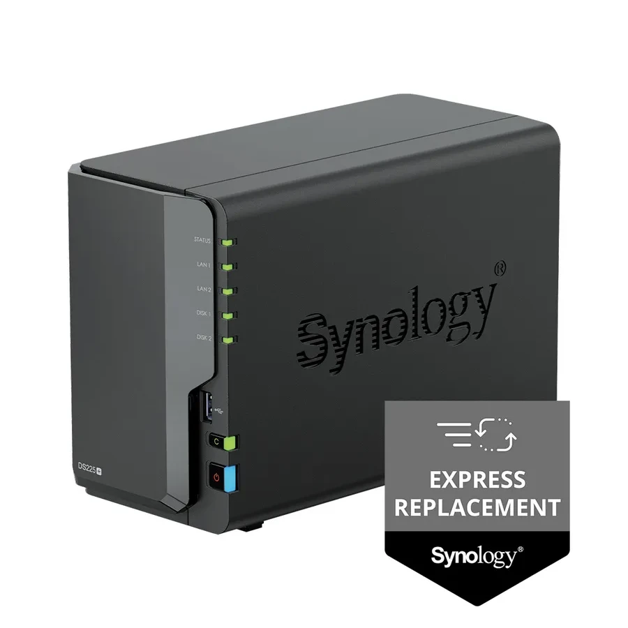 Хранилище Synology DS225+, Celeron J4125, 2GB