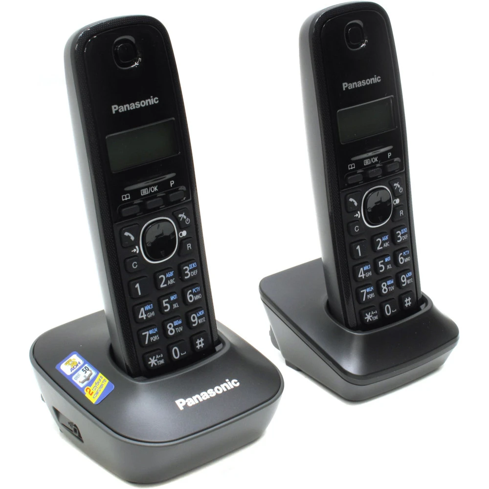 Радиотелефон PANASONIC KX-TG1612, серый, доп. трубка — 2