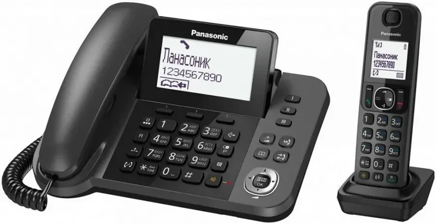 Радиотелефон PANASONIC KX-TGF310, черный металлик