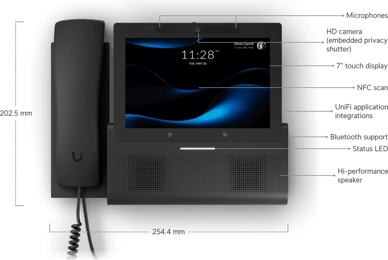 Телефон UBIQUITI UTP-G3-Touch-Wall, 7" ekran