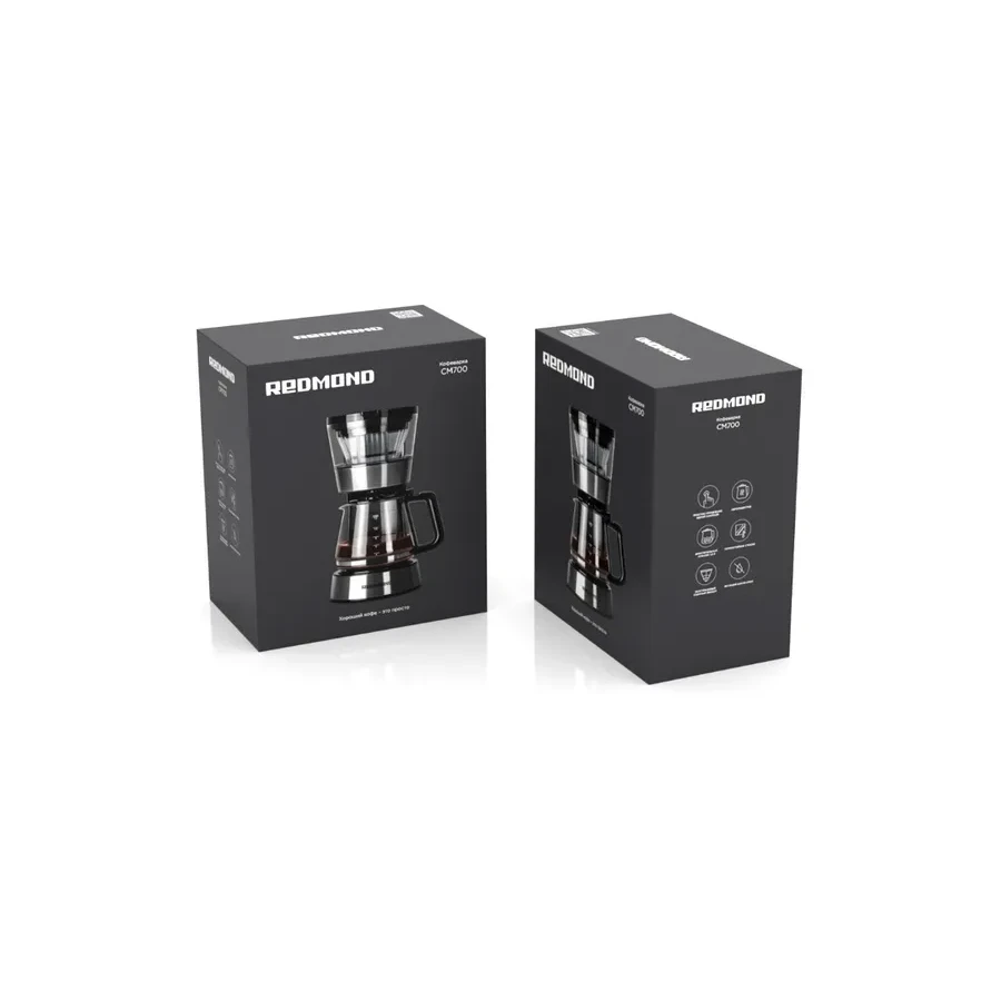 Кофеварка капельная Redmond CM700, 1.2 л, молотый кофе, автоподогрев, черный — 2