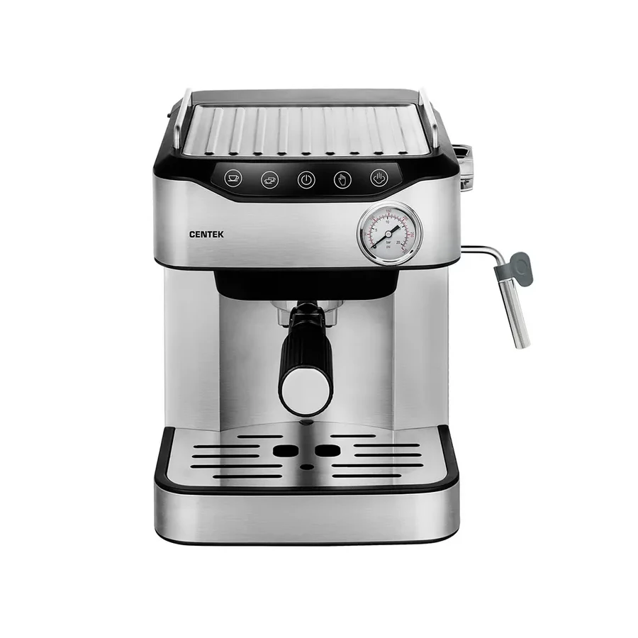 Кофеварка рожковая Centek CT-1166, 850 Вт, 20 бар, 1600 мл, сенсор, стальная — 2