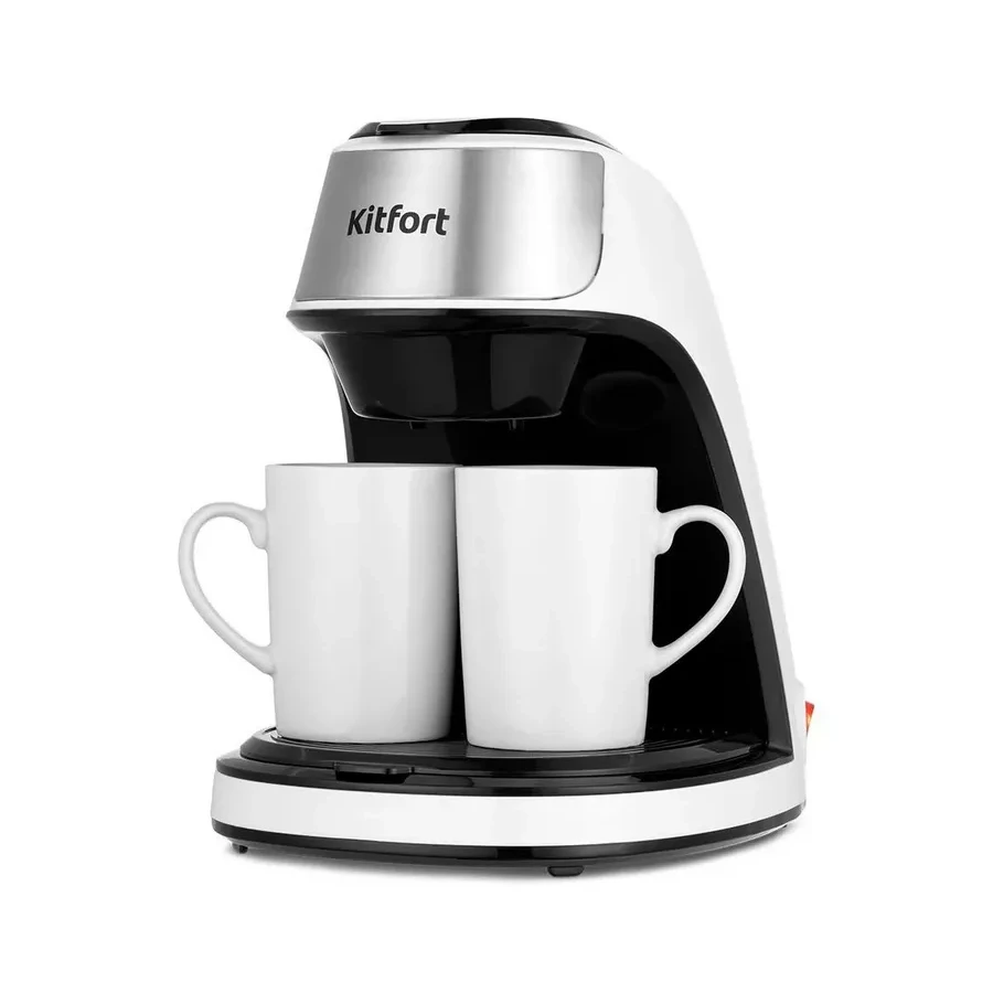 Кофеварка капельная Kitfort КТ-7407, молотый кофе, нейлоновый фильтр, белый