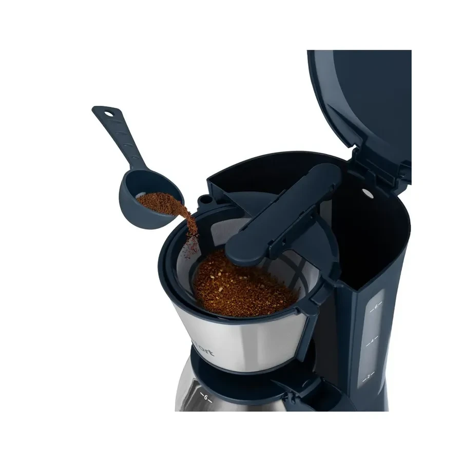 Кофеварка Kitfort КТ-7376, 550-650W, 0.75л резервуар, синяя — 3