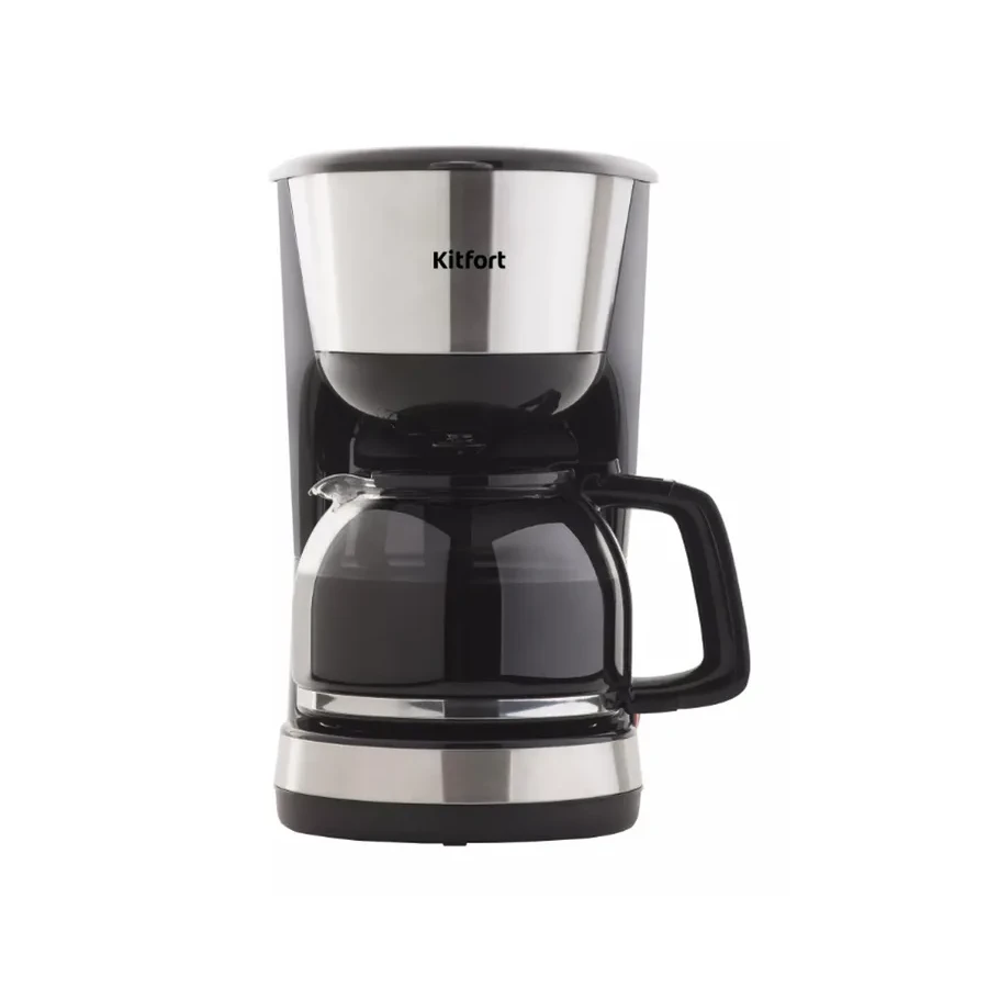 Кофеварка капельная Kitfort КТ-715, 1000W, 1.2л, стекло, черная — 2