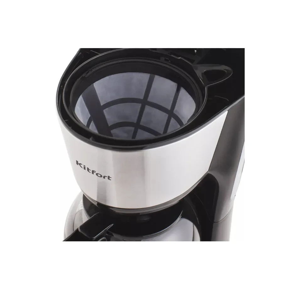 Кофеварка капельная Kitfort КТ-715, 1000W, 1.2л, стекло, черная — 3