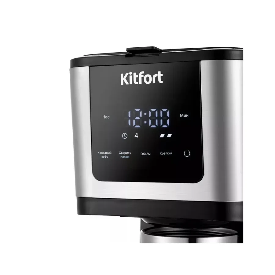 Кофеварка капельная Kitfort КТ-7217, 1250мл, сенсорное управление, черная — 2