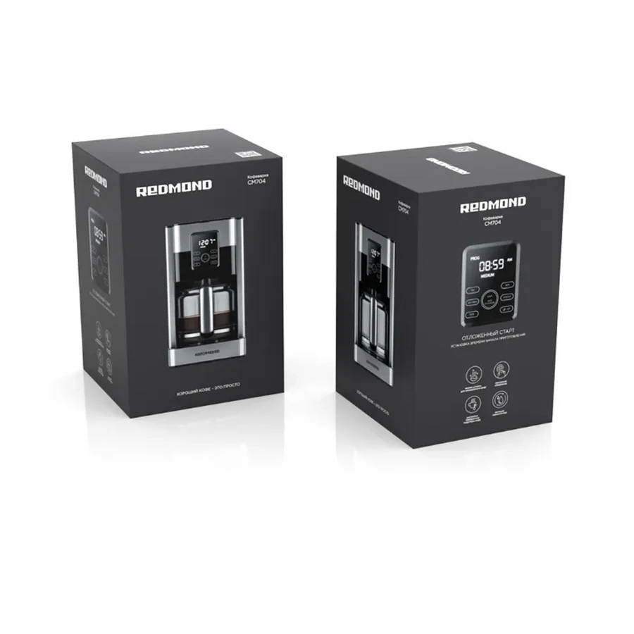 Кофеварка капельная Redmond CM704, 1000W, молотый кофе, черная — 3