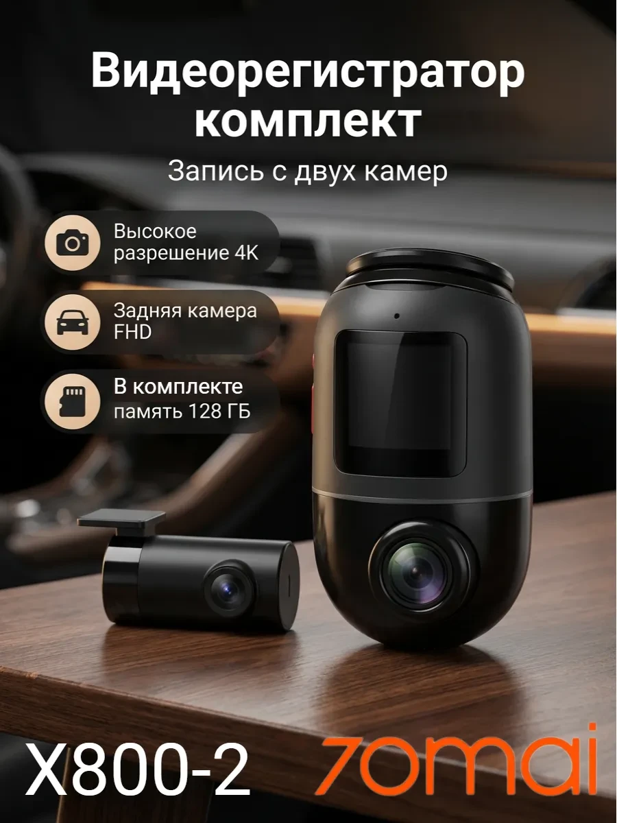 Videorregistrator 70mai Dash Cam 4K Omni Set — 2