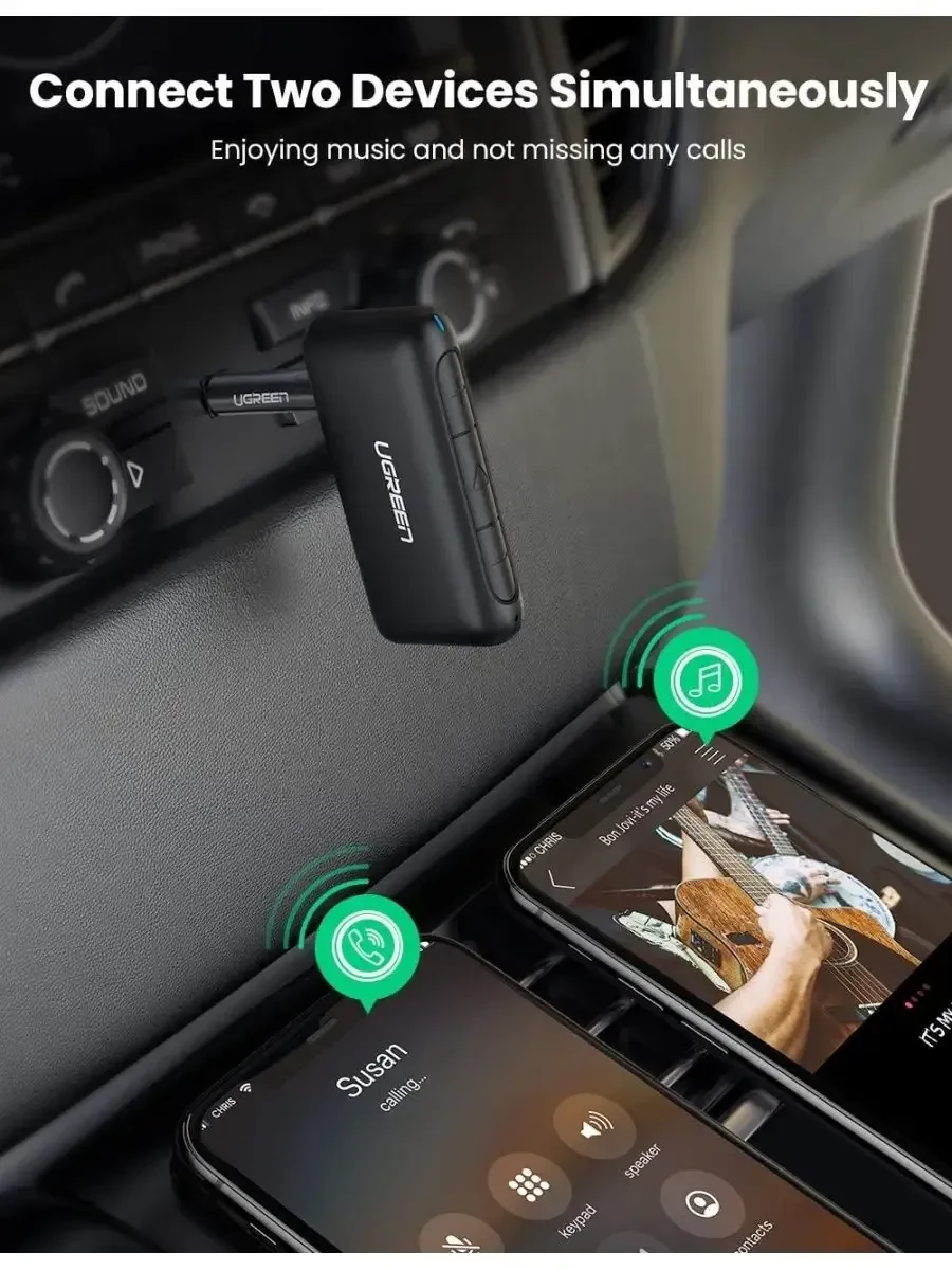 Ресивер UGREEN CM276, Bluetooth 5.0 Audio — 2