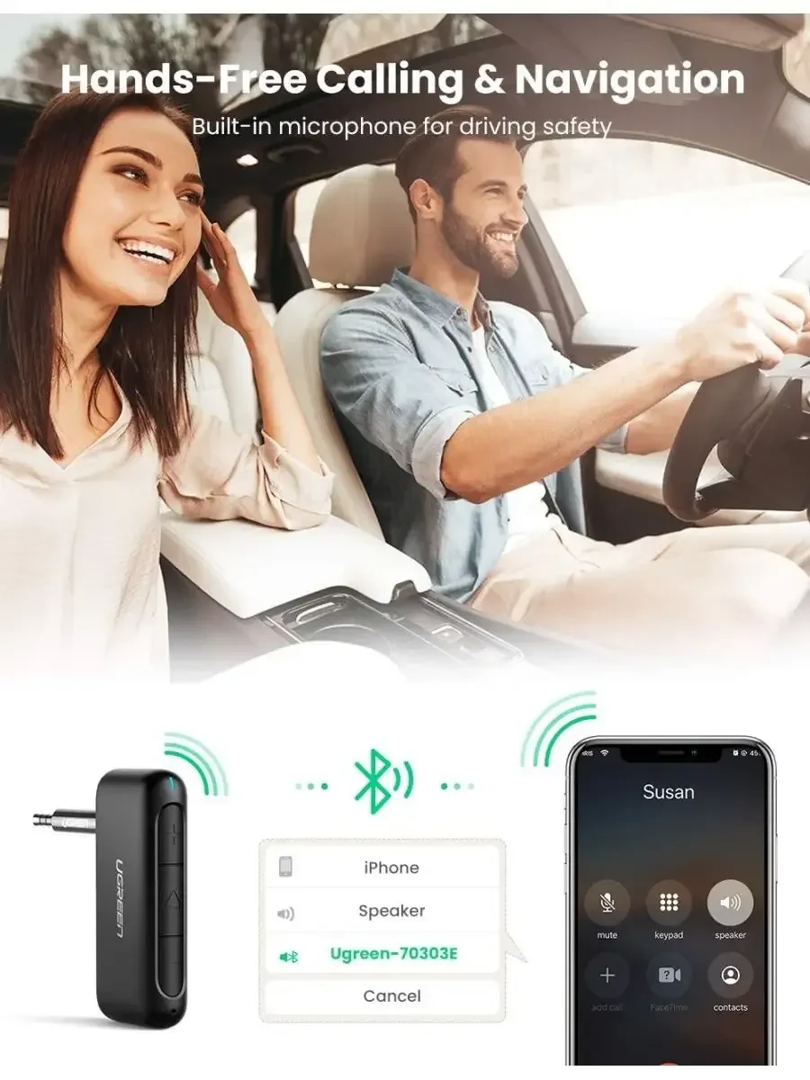 Ресивер UGREEN CM276, Bluetooth 5.0 Audio — 4