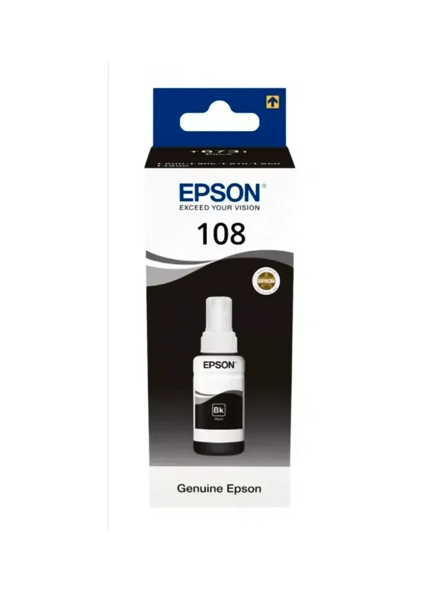 Картридж Epson, C13T09C14A 108 EcoTank, black — 2