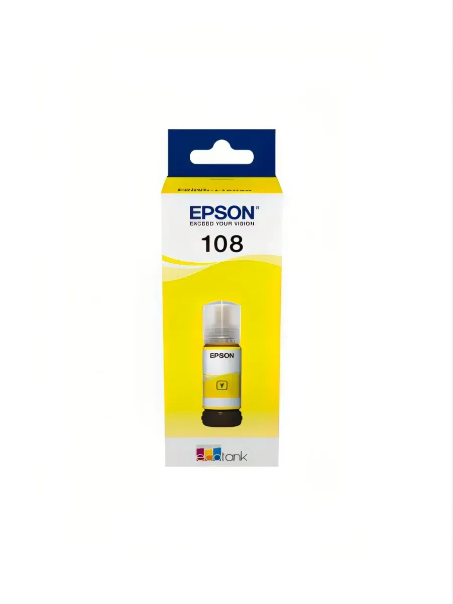 Картридж Epson, C13T09C44A 108 EcoTank, yellow — 2